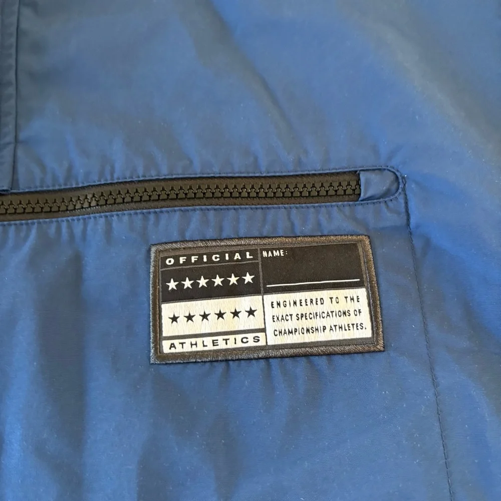 Nike Air Pivot V3 Anorak Hooded Jacket Short Sleeve Blue Size L